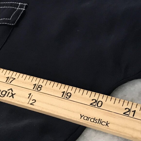 J. Jill Dress Womens Small Petite Navy Utility Shirt Dress Belted Pockets Casual - Picture 7 of 8